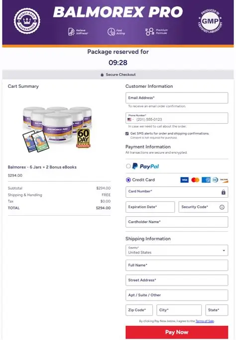 Balmorex Pro Payment Options and Trust Seals